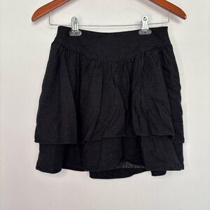 EXPRESS TIERED RUFFLE BLACK MINI SKIRT SZ 0